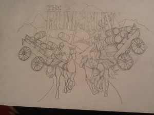 Rum Run Graphite Sketch by Lindsay Davis Rum Run Sketch